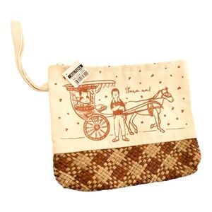 Handwoven Tan and Cream Clutch